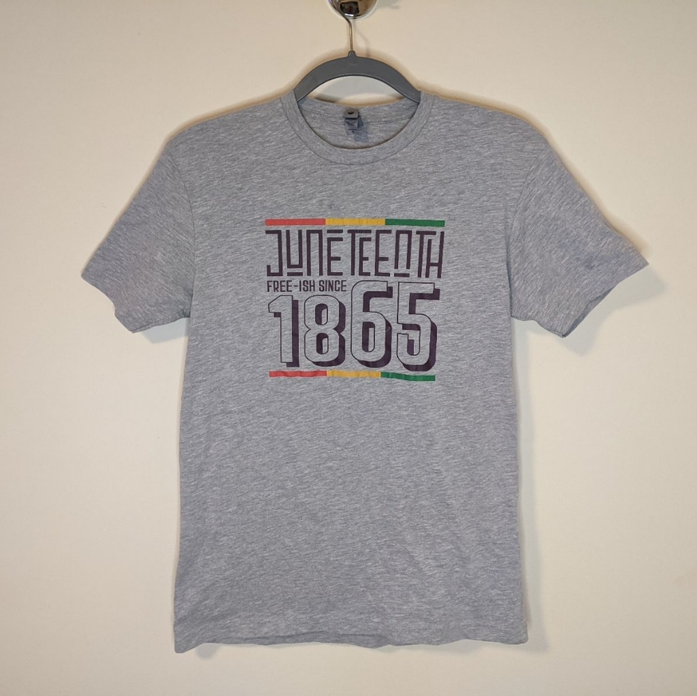 Juneteeth "Free-ish Since 1865" Graphic Tee T-shirt Gray Next Level Apparel
